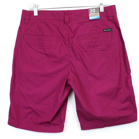 Columbia Washed Out Chino Shorts Men's 30 / 10" Dark Magenta Outdoors Preppy - Picture 2 of 10
